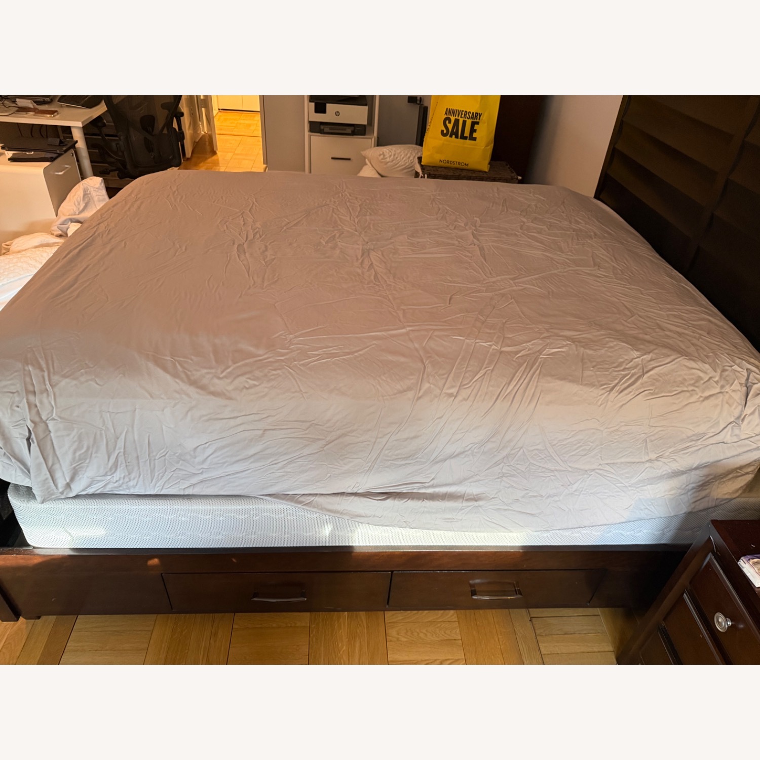 Macy's Dark Brown Wood Queen 4-Drawer Storage Bed - image-2