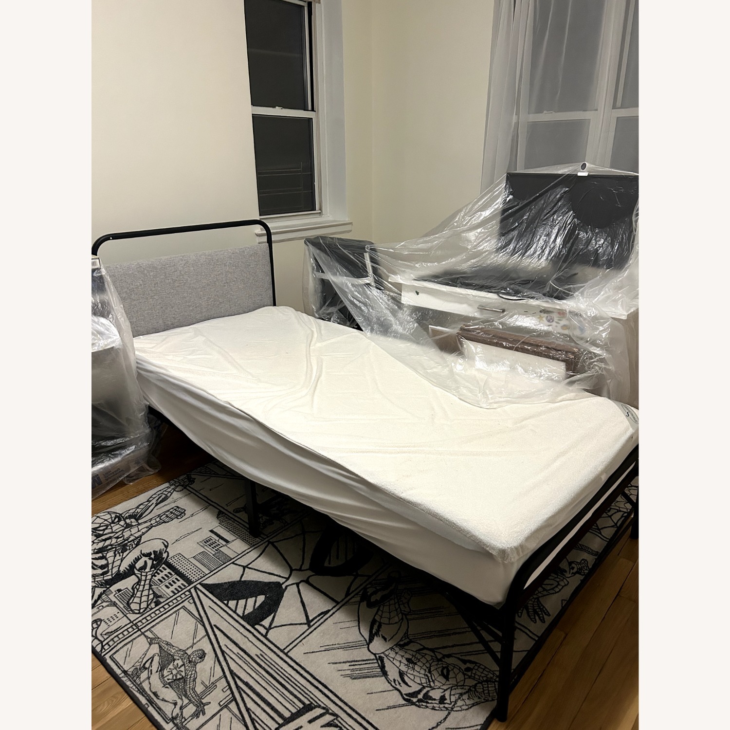 Wayfair Light Gray Extra Long Twin Bed - image-3