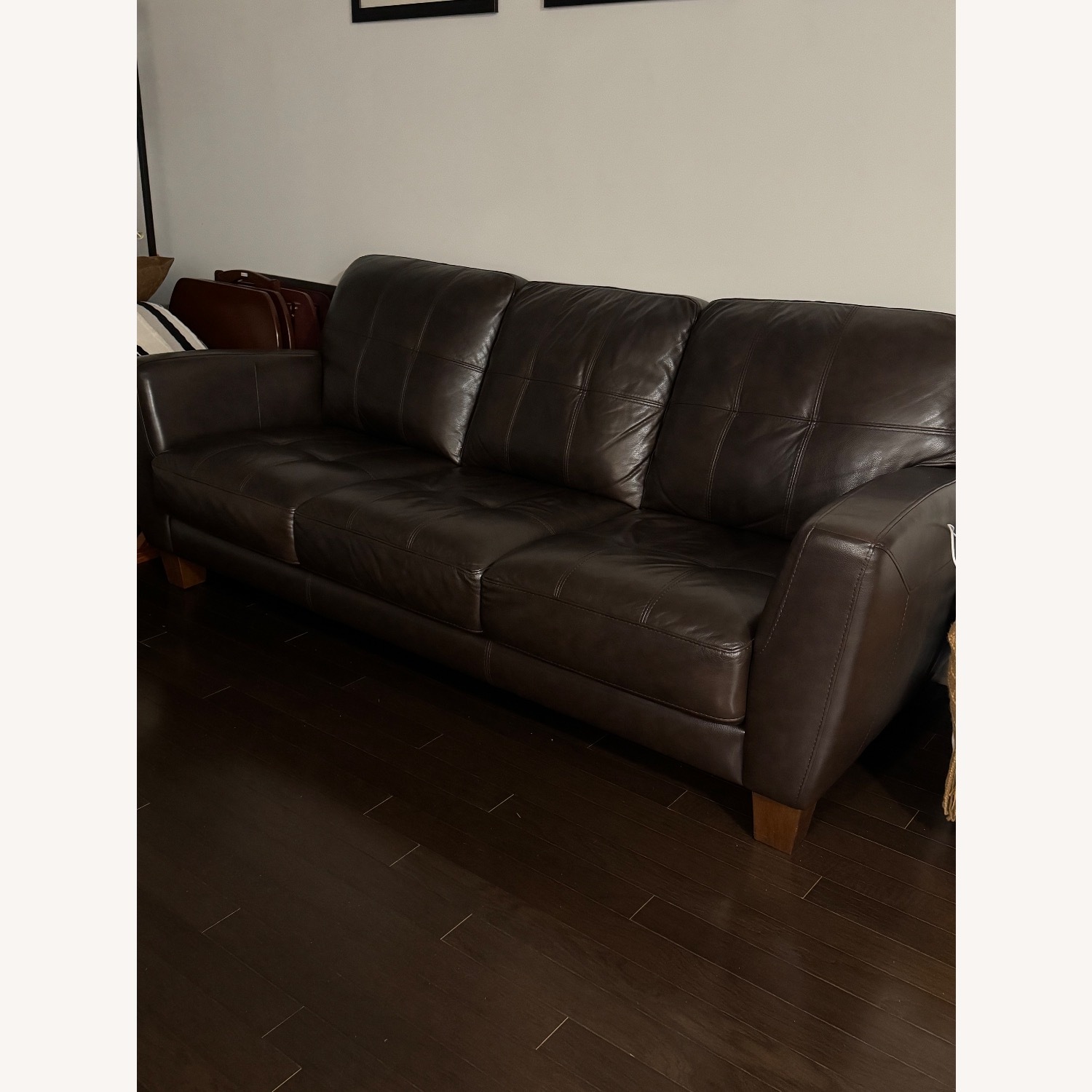 Raymour & Flanigan Brown Leather Sofa  - image-1