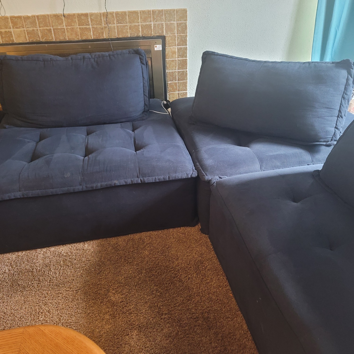 AFW Ashton Modern Navy blue 4pc Sectional - image-3