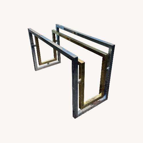 Used Hollywood Regency Chrome Gold Table No Glass for sale on AptDeco