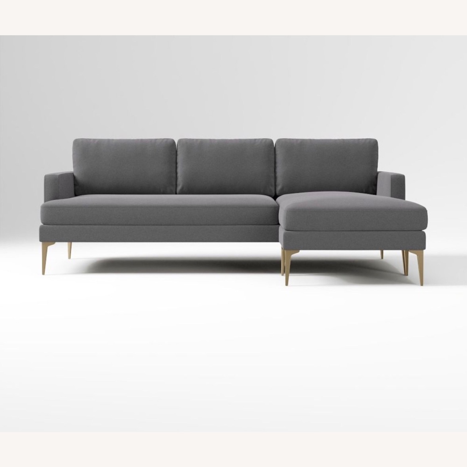 West Elm Andes Light Gray 2 Piece Sectional - image-1
