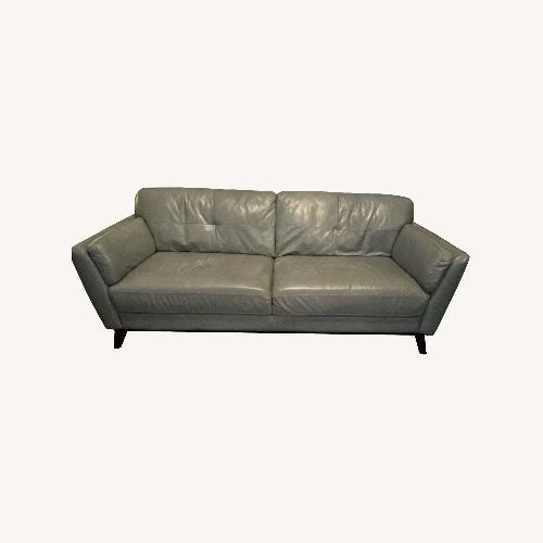 Used Green Leather 3+ Seater Sofa for sale on AptDeco