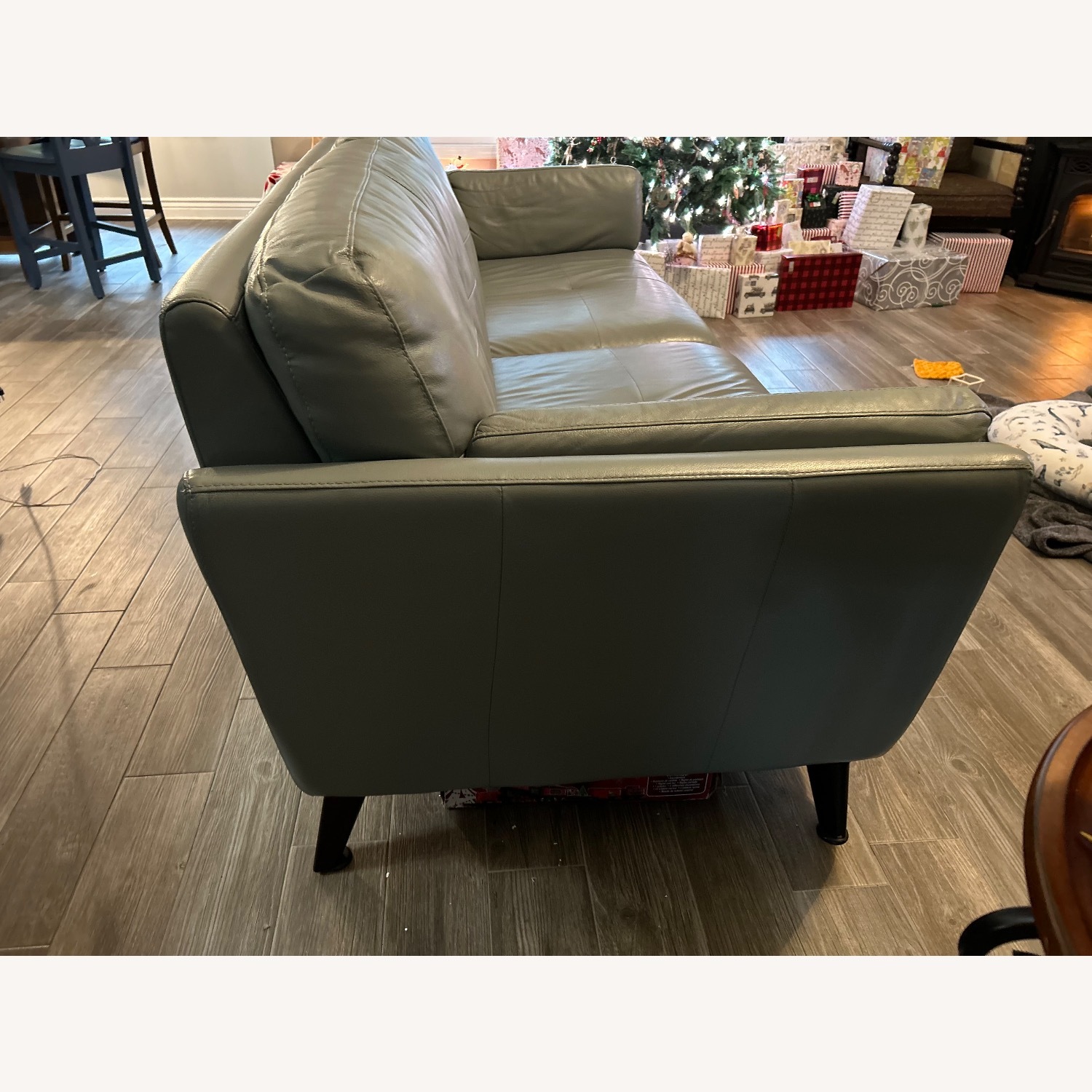 Green Leather 3+ Seater Sofa - image-2