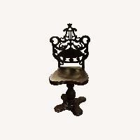 Antique Walnut Rococo Revival Piano Chair