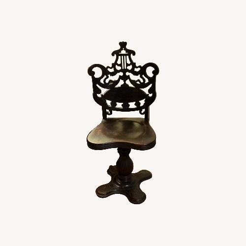 Used Antique Walnut Rococo Revival Piano Chair for sale on AptDeco