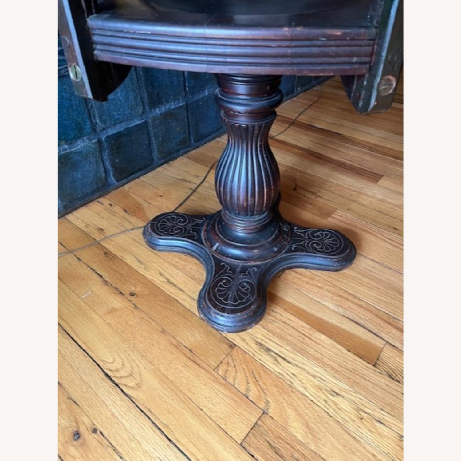 Antique Walnut Rococo Revival Piano Chair - image-11