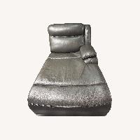 Bob's Discount Dark Grey Leather Reclining Chaise