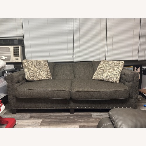 Used Bob's Discount Furniture Dark Gray 2 Seater Sofa for sale on AptDeco