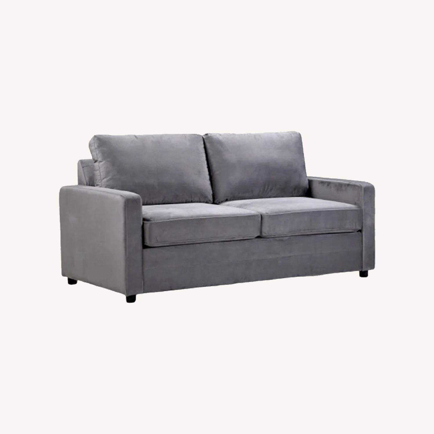 Wayfair Dark Gray Velvet Sleeper Sofa - image-0