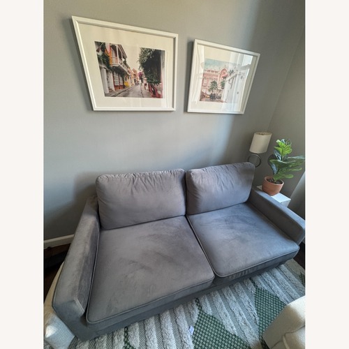 Used Wayfair Dark Gray Velvet Sleeper Sofa for sale on AptDeco