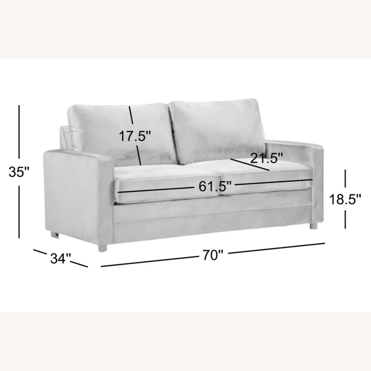 Wayfair Dark Gray Velvet Sleeper Sofa - image-2