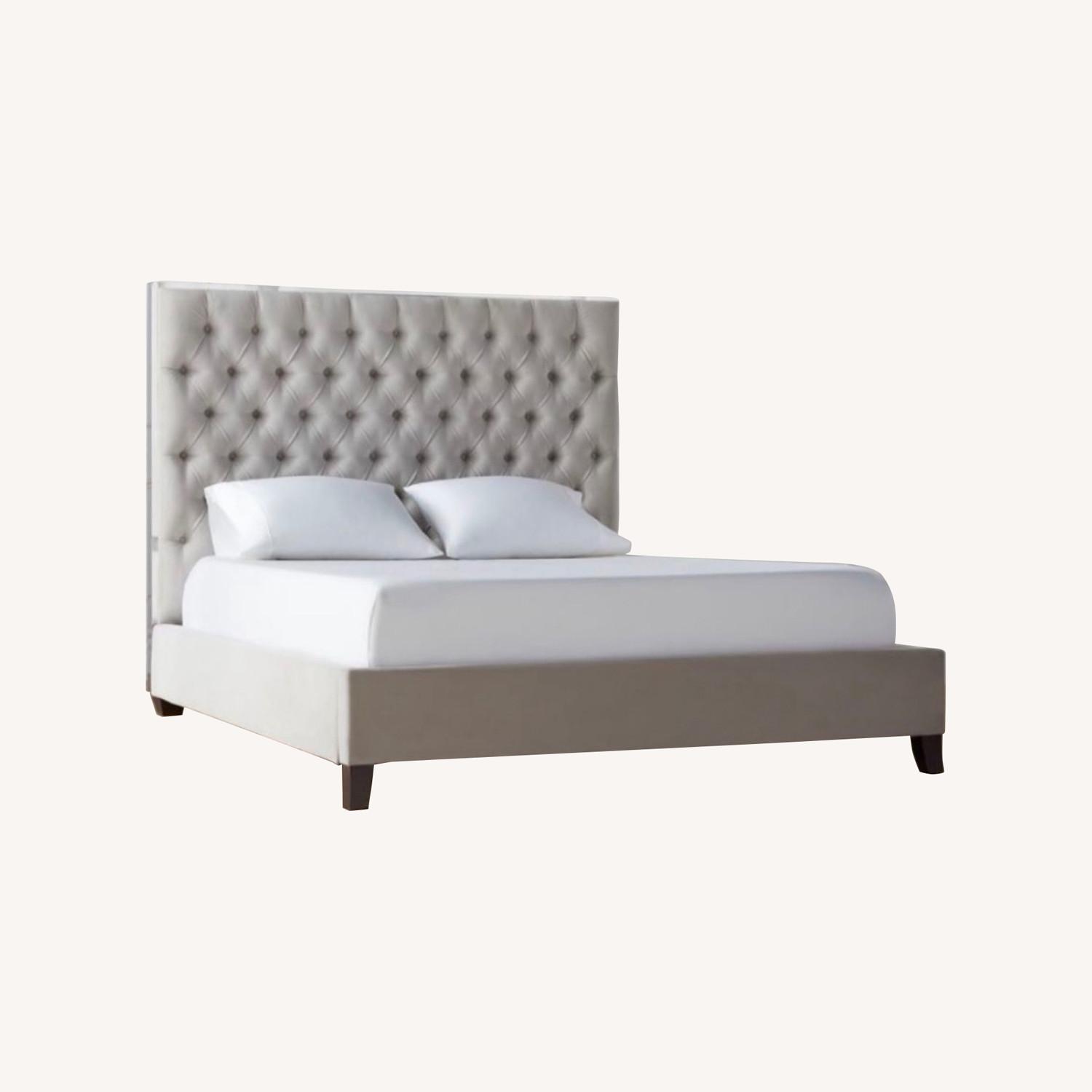 Z Gallerie Light Gray Velvet King Bed - image-0