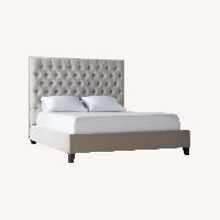 Z Gallerie Light Gray Velvet King Bed