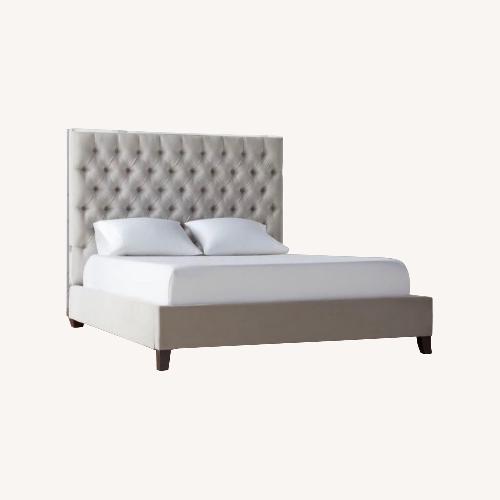 Used Z Gallerie Light Gray Velvet King Bed for sale on AptDeco