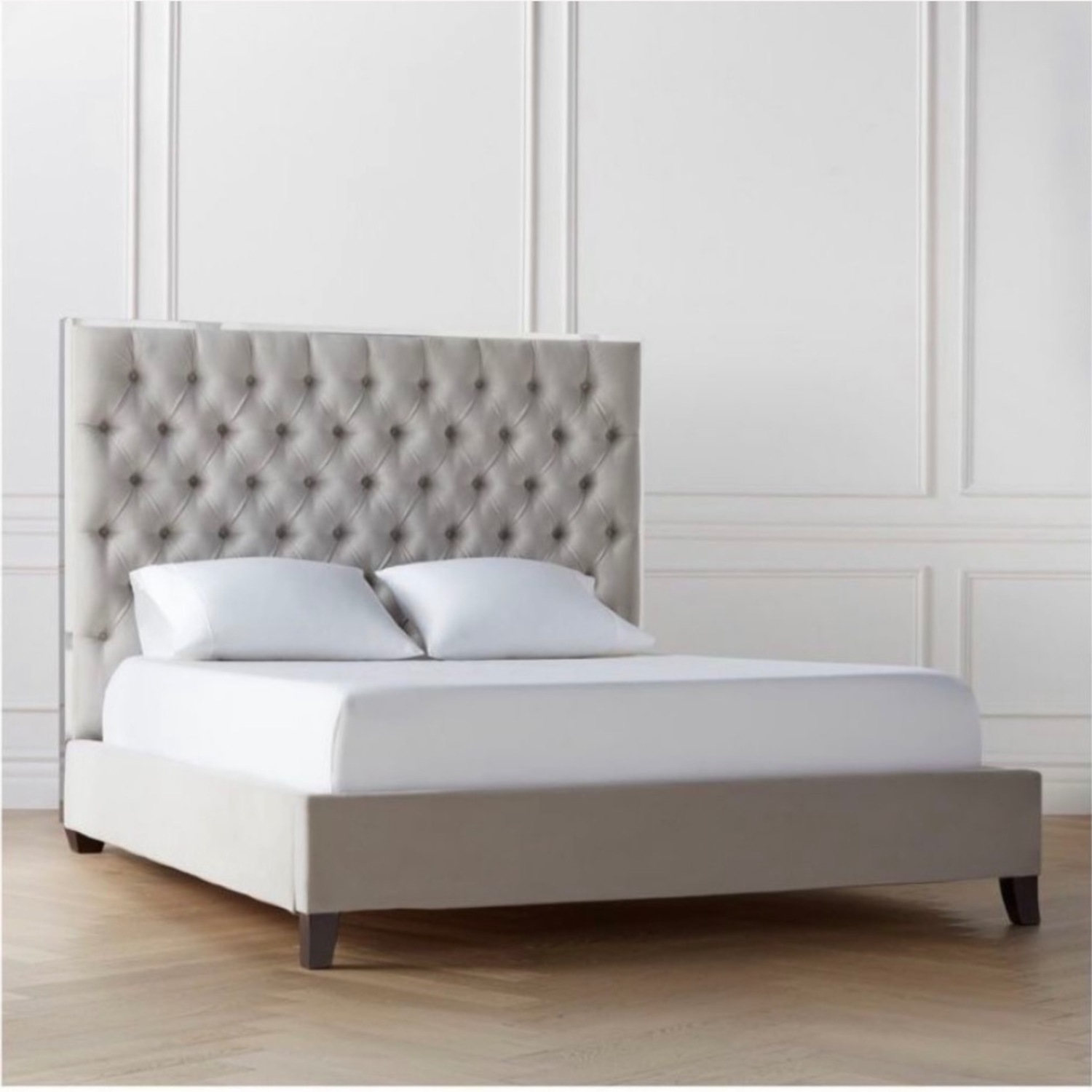Z Gallerie Light Gray Velvet King Bed - image-3