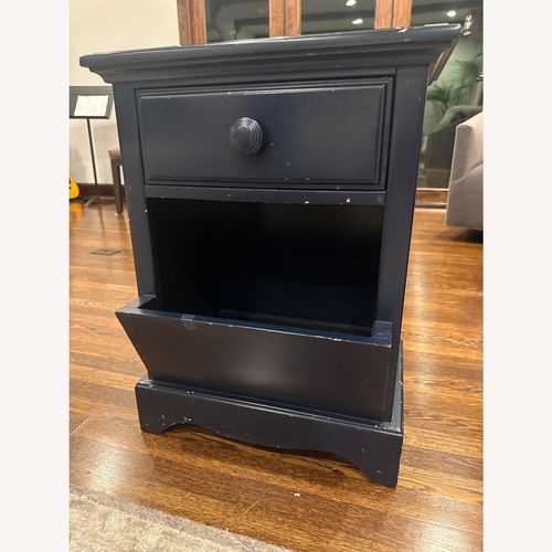 Used The Land of Nod Walden Blue Wood Nightstand for sale on AptDeco