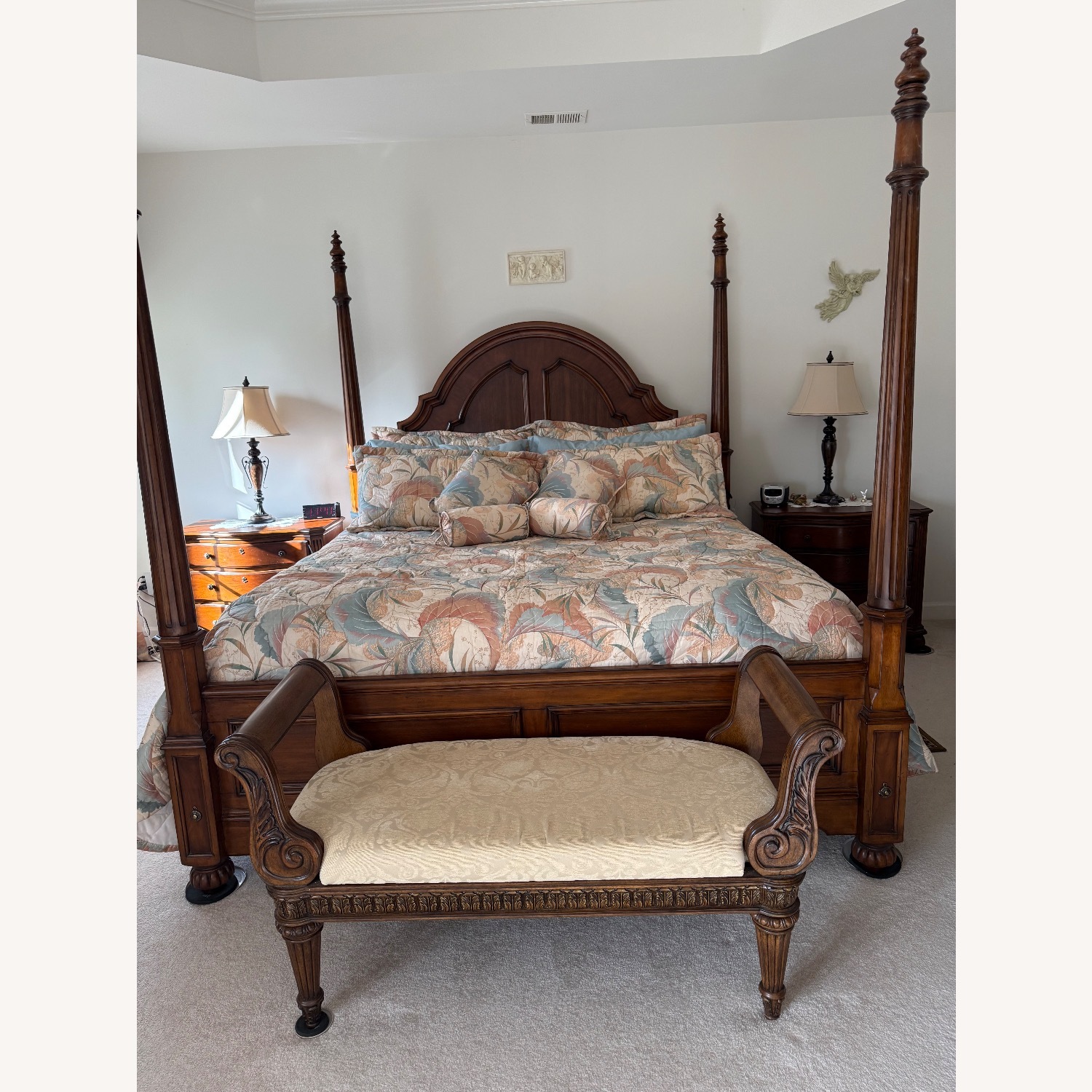 Ethan Allen Dark Brown Wood King Bed - image-4