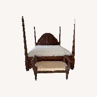 Ethan Allen Dark Brown Wood King Bed