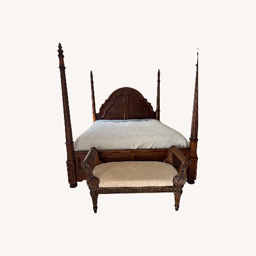 Used Ethan Allen Dark Brown Wood King Bed for sale on AptDeco