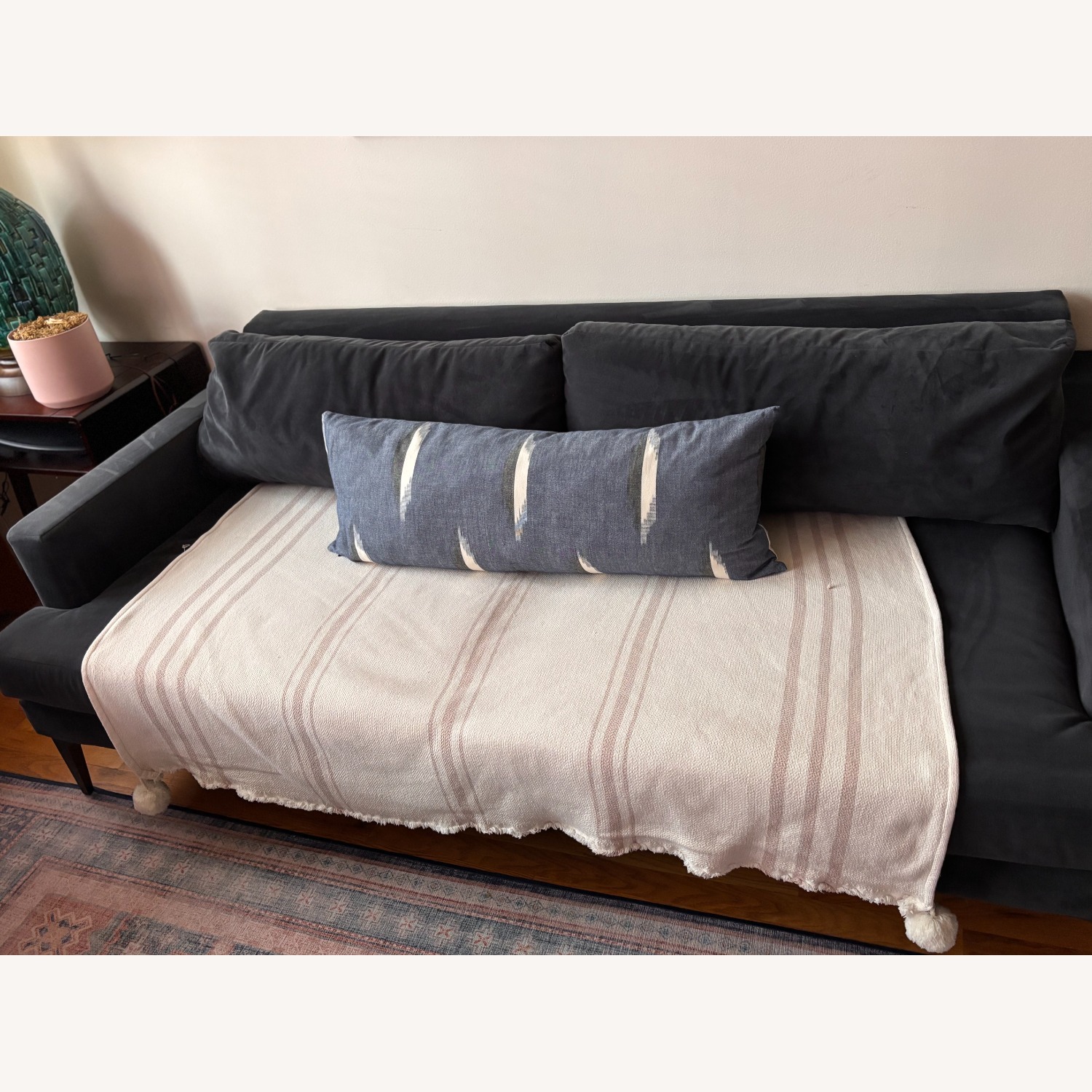 West Elm Andes Sofa Dark Blue/Grey  - image-4