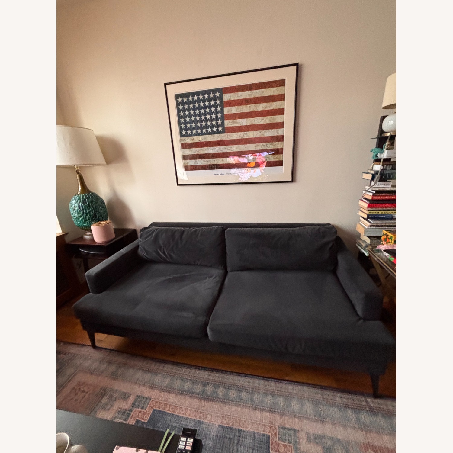 West Elm Andes Sofa Dark Blue/Grey  - image-3