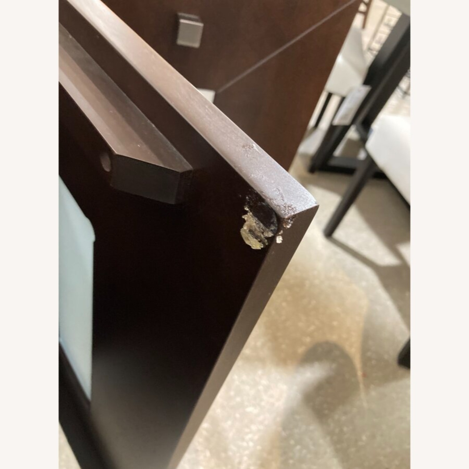 Dark Wood w Frosted Window Front Doors Buffet - image-10