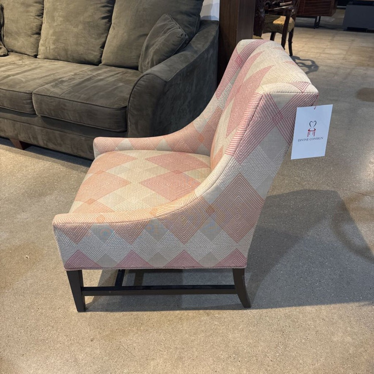 Crate & Barrel Chloe Argyle Lounge Chair - image-4