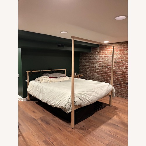Used IKEA Gjora Natural Wood Queen Bed for sale on AptDeco