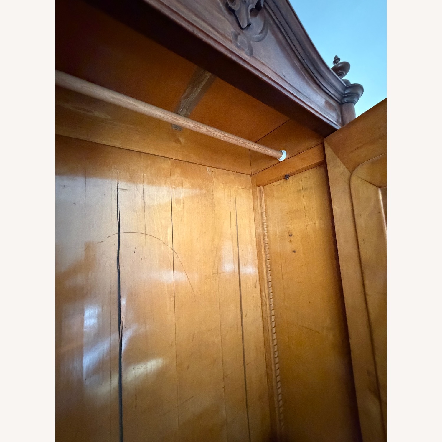 Dark Brown Mahogany Wood Armoire - image-4