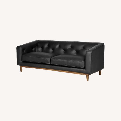 Used Article Hamber Black Leather 2 Seater Sofa for sale on AptDeco