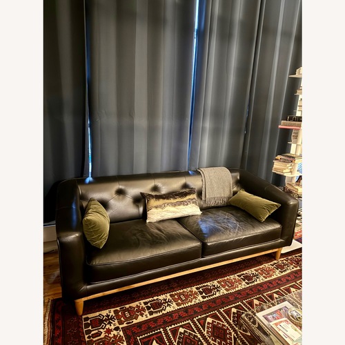 Used Article Hamber Black Leather 2 Seater Sofa for sale on AptDeco