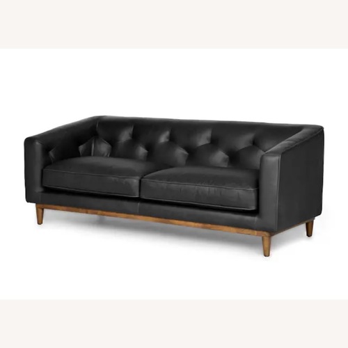 Used Article Hamber Black Leather 2 Seater Sofa for sale on AptDeco