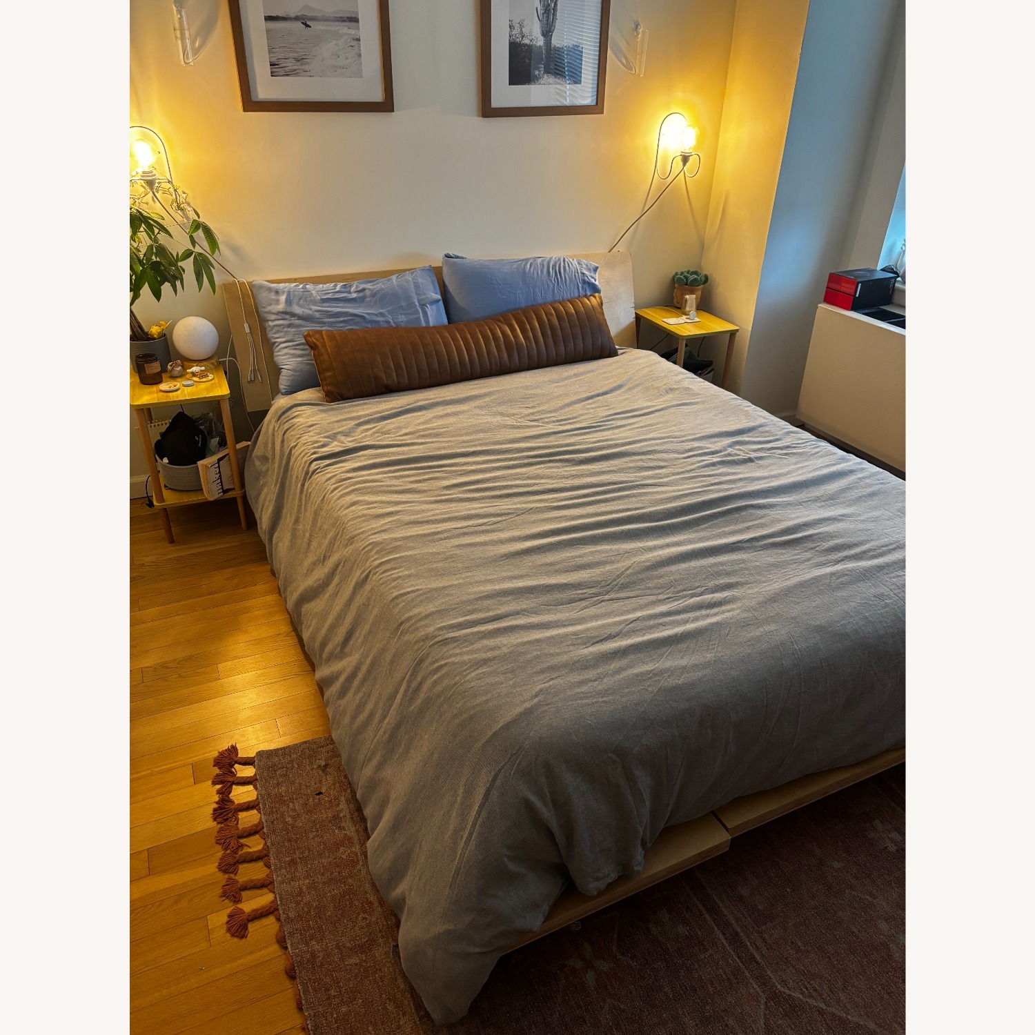 Floyd Light Brown Wood Queen Bed - image-1