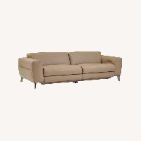 Roche Bobois Light Brown Leather 2 Seater Sofa
