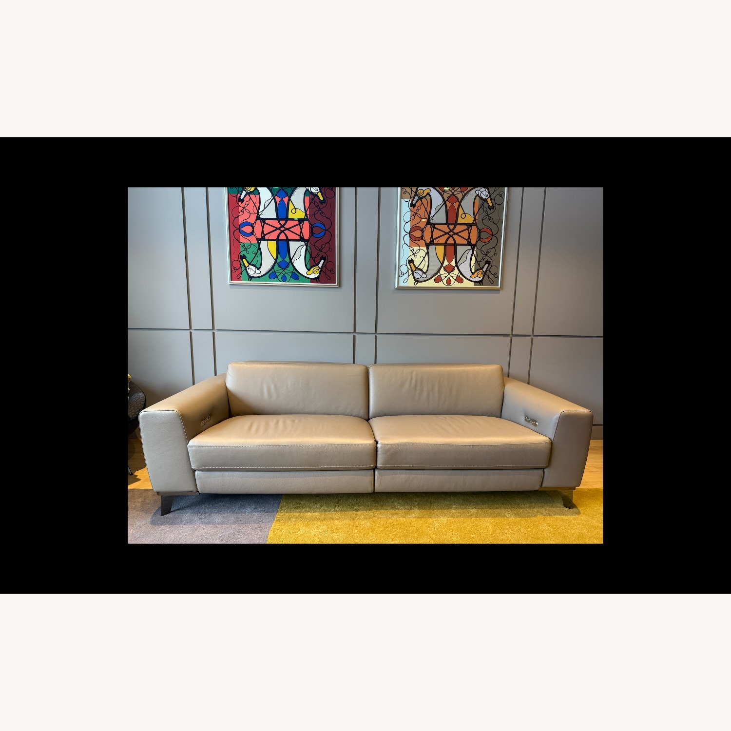 Roche Bobois Light Brown Leather 2 Seater Sofa - image-2