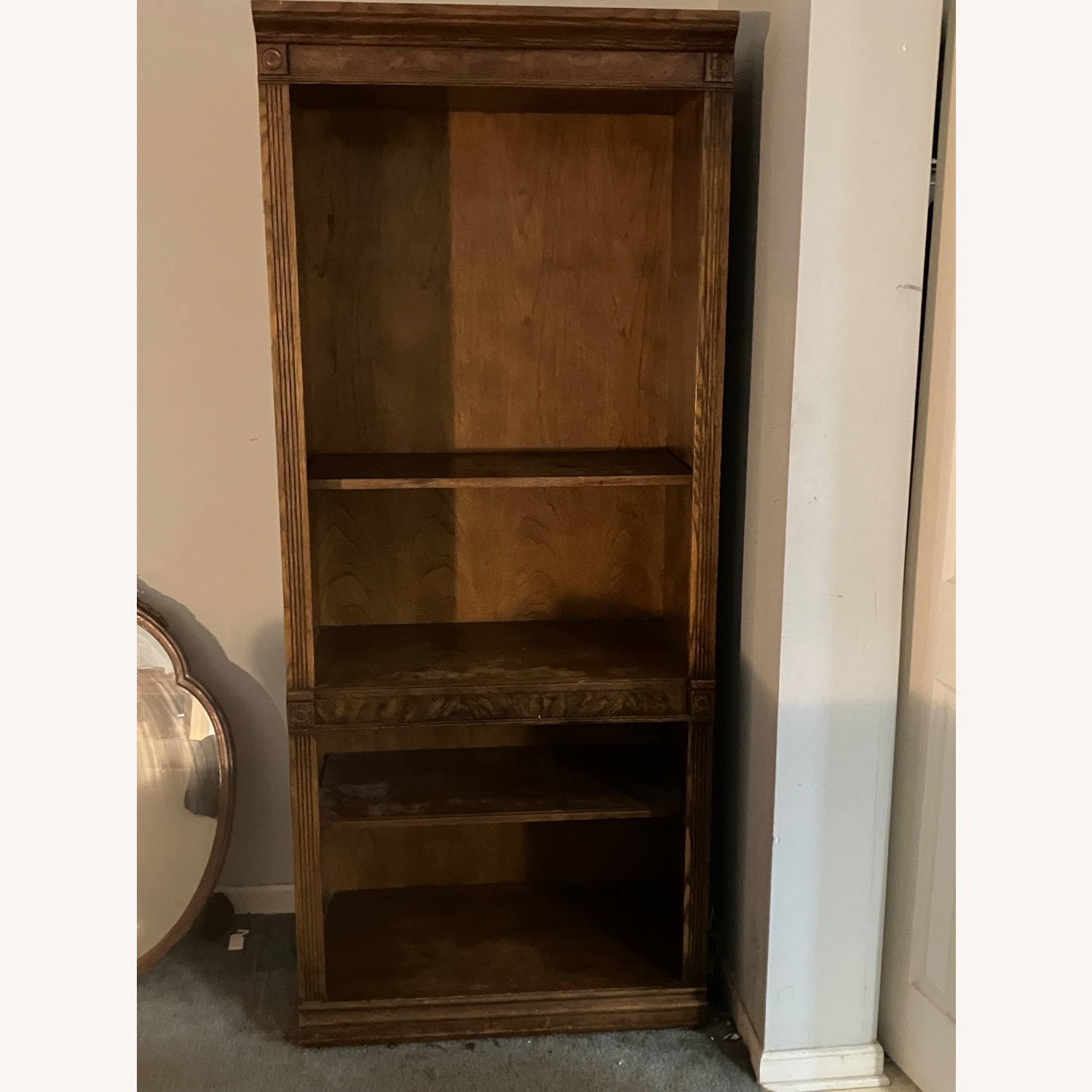Vintage/Antique Dark Brown Wood Bookcase - image-1