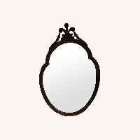 Vintage/Antique Dark Brown Wood Wall Mirror