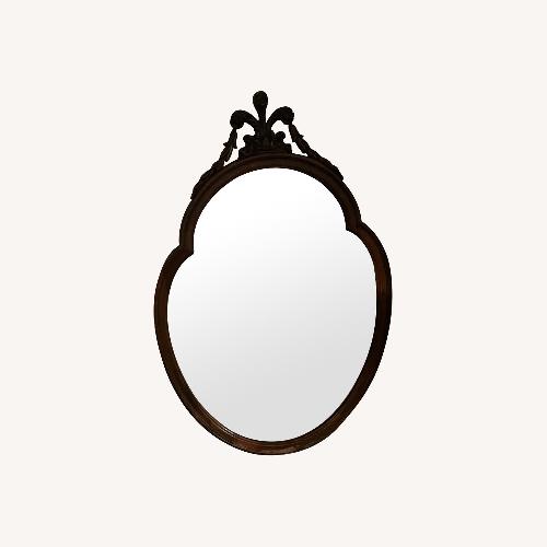 Used Vintage/Antique Dark Brown Wood Wall Mirror for sale on AptDeco