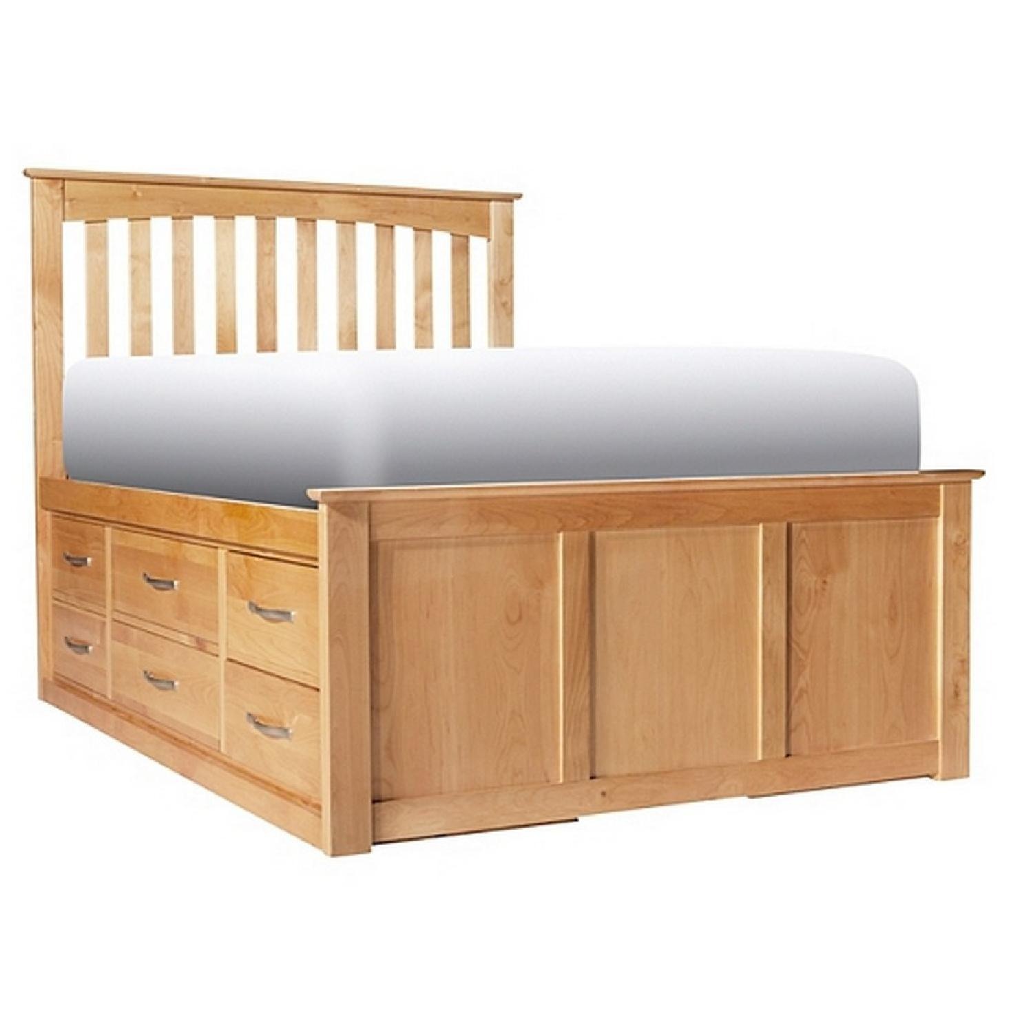 Raymour & Flanigan Natural Wood King Bed - image-1