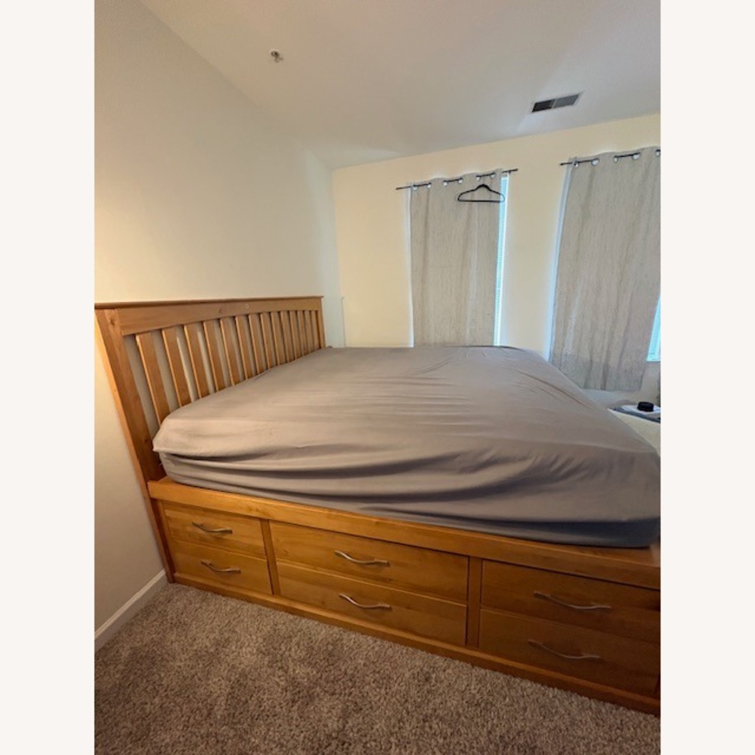 Raymour & Flanigan Natural Wood King Bed - image-3