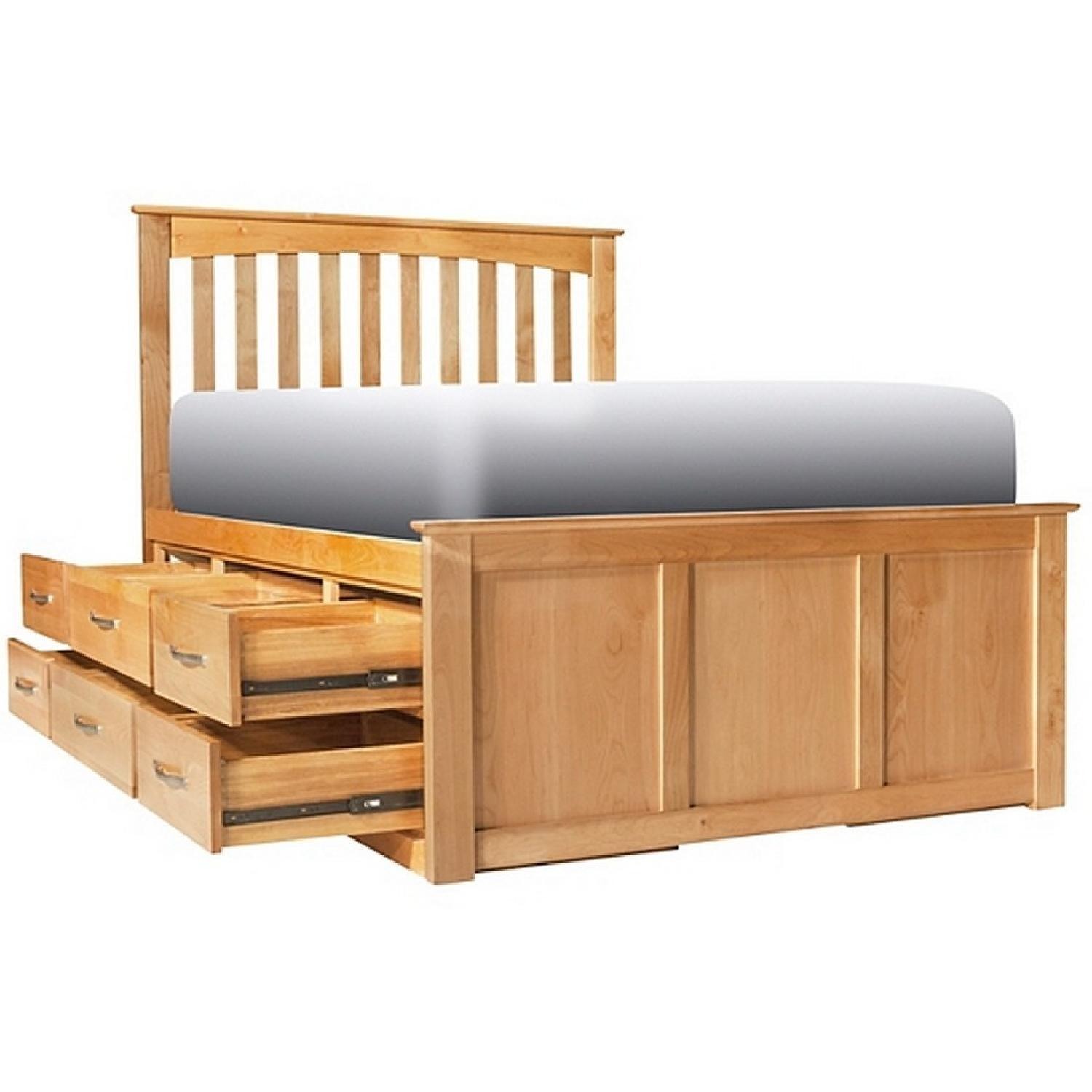 Raymour & Flanigan Natural Wood King Bed - image-2