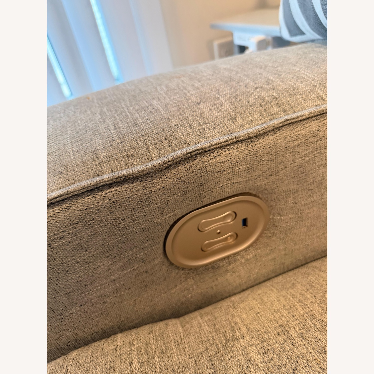 Ashley Furniture Power Recliner Gray Fabric 3 Seater Sofa - image-3