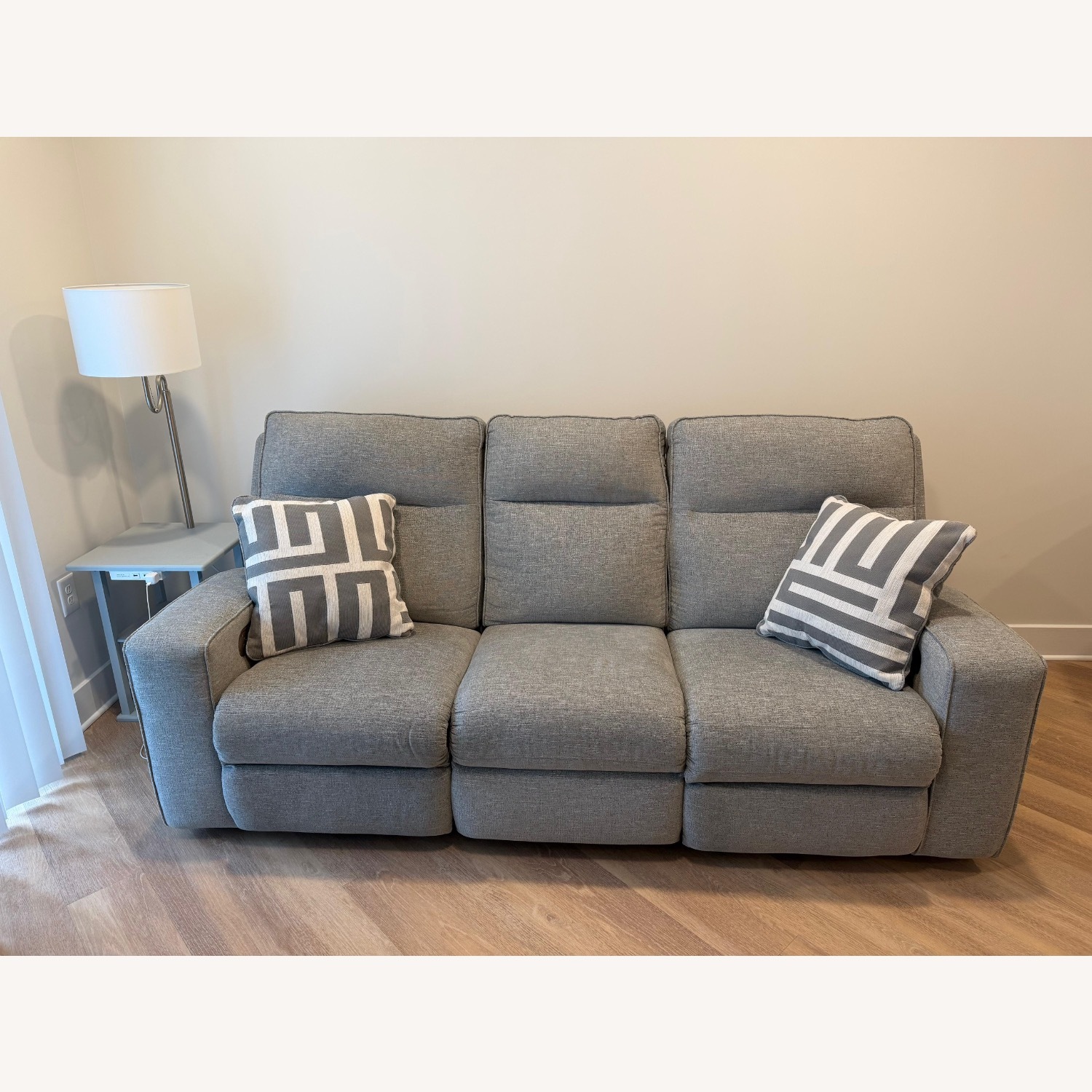 Ashley Furniture Power Recliner Gray Fabric 3 Seater Sofa - image-1