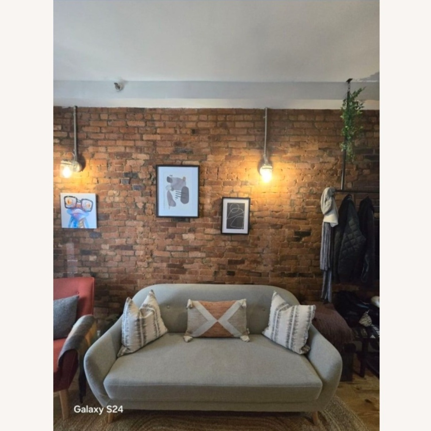 Modern Light Gray 3 Seats Loveseat - image-4