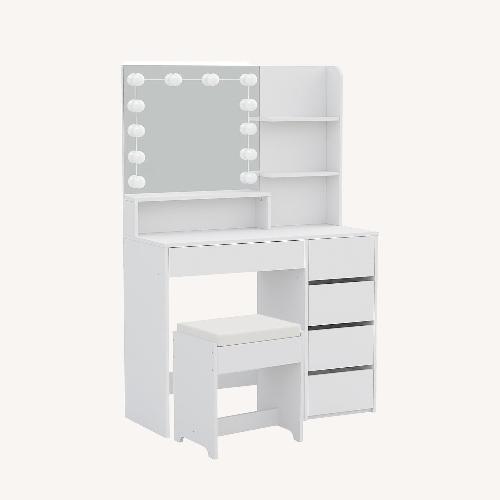 Used Amazon White Wood Veneer Desk for sale on AptDeco