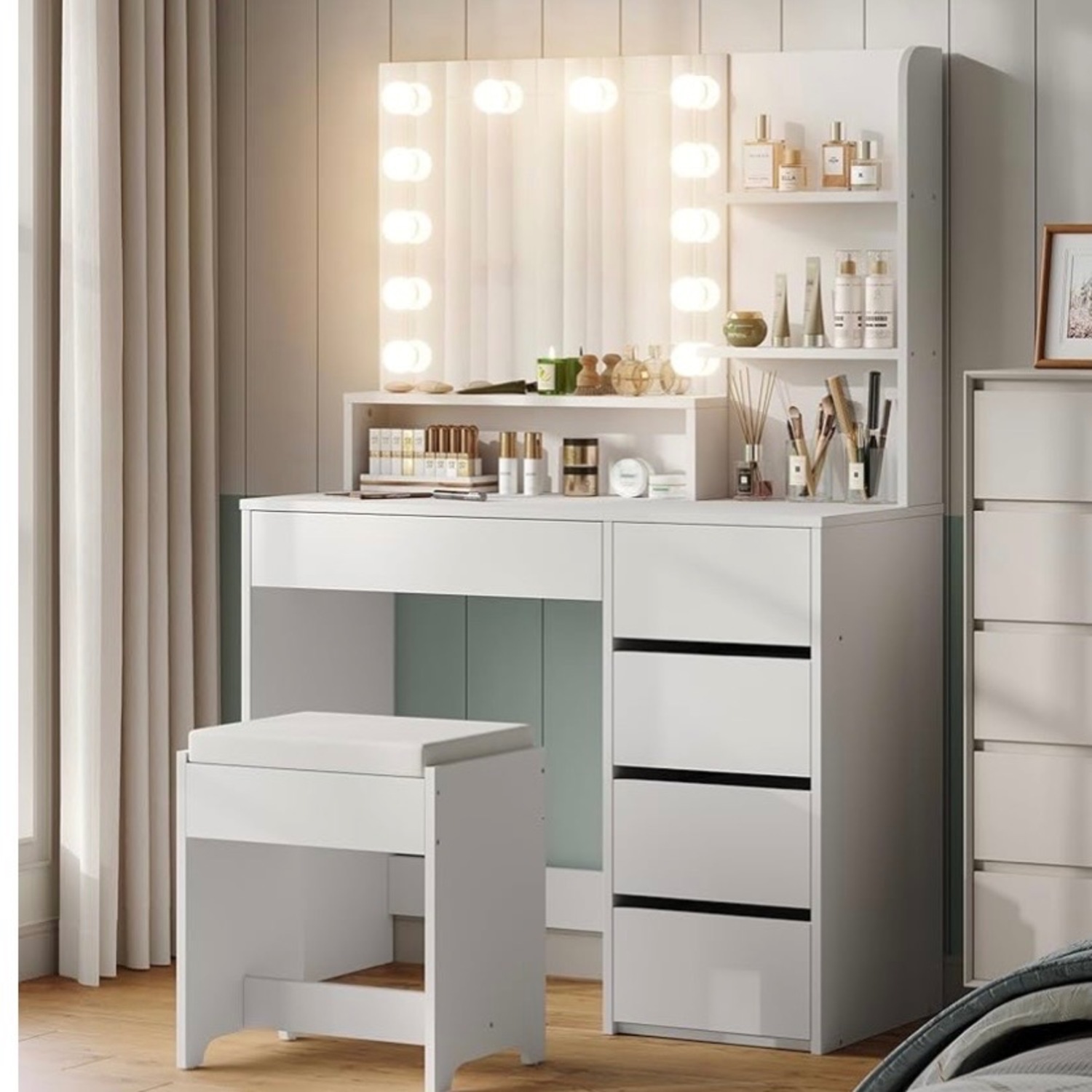 Amazon White Wood Veneer Desk - image-4