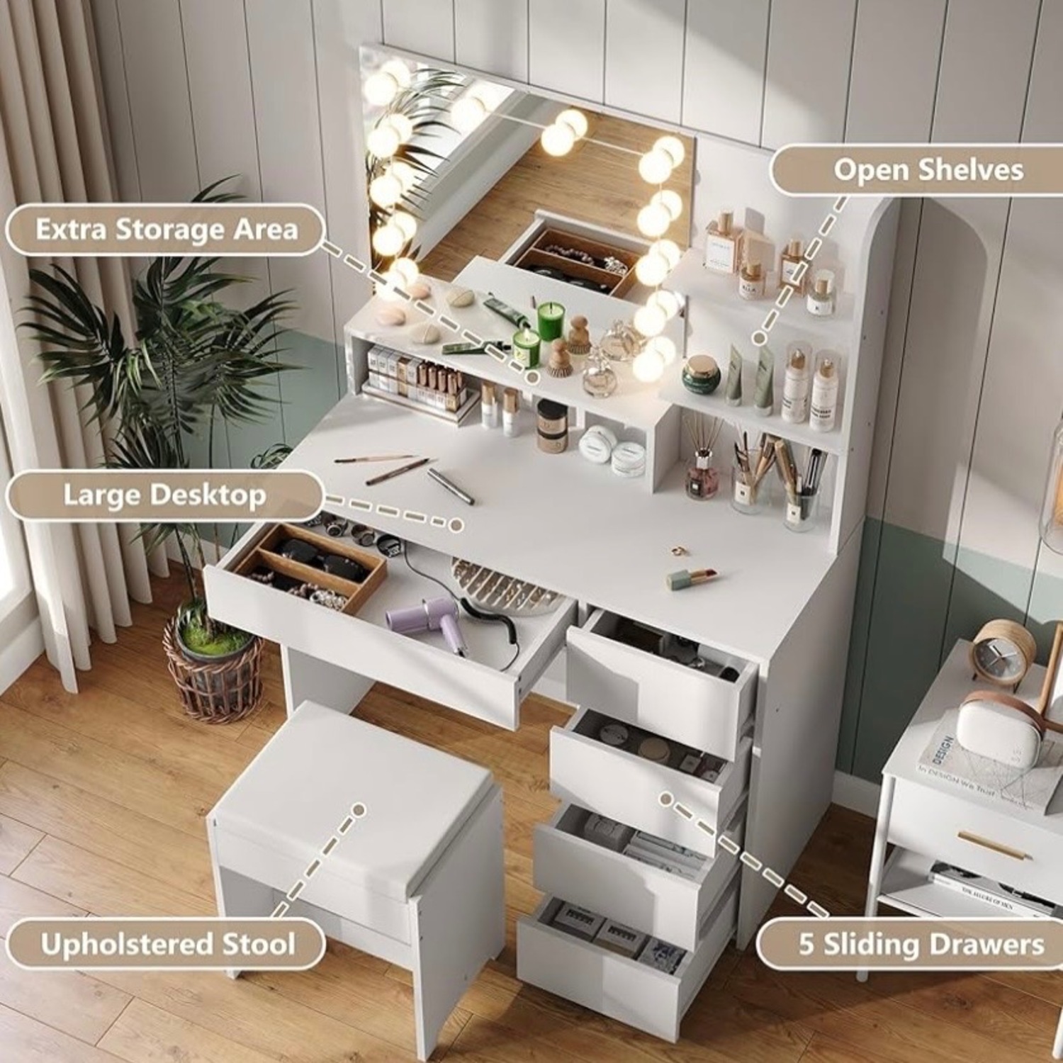 Amazon White Wood Veneer Desk - image-2