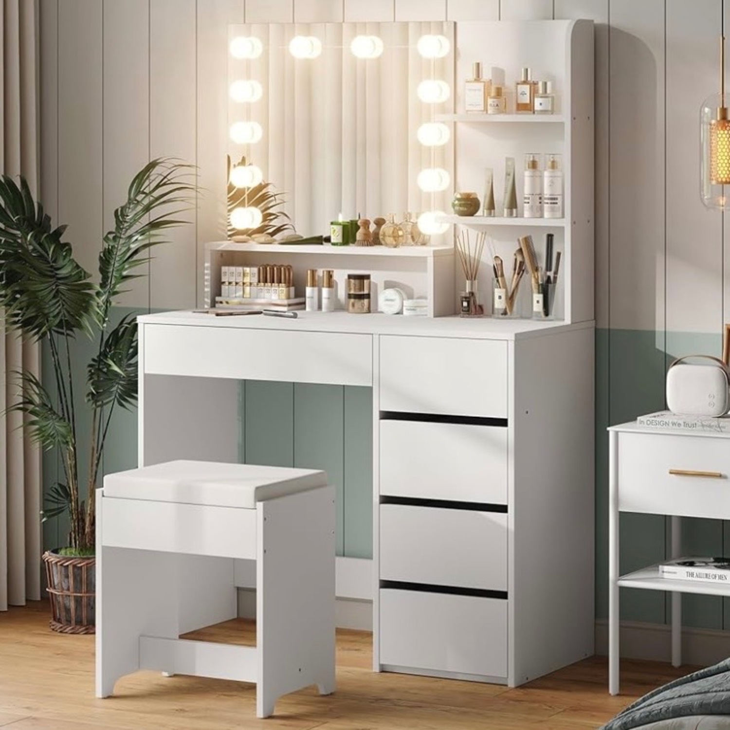 Amazon White Wood Veneer Desk - image-5