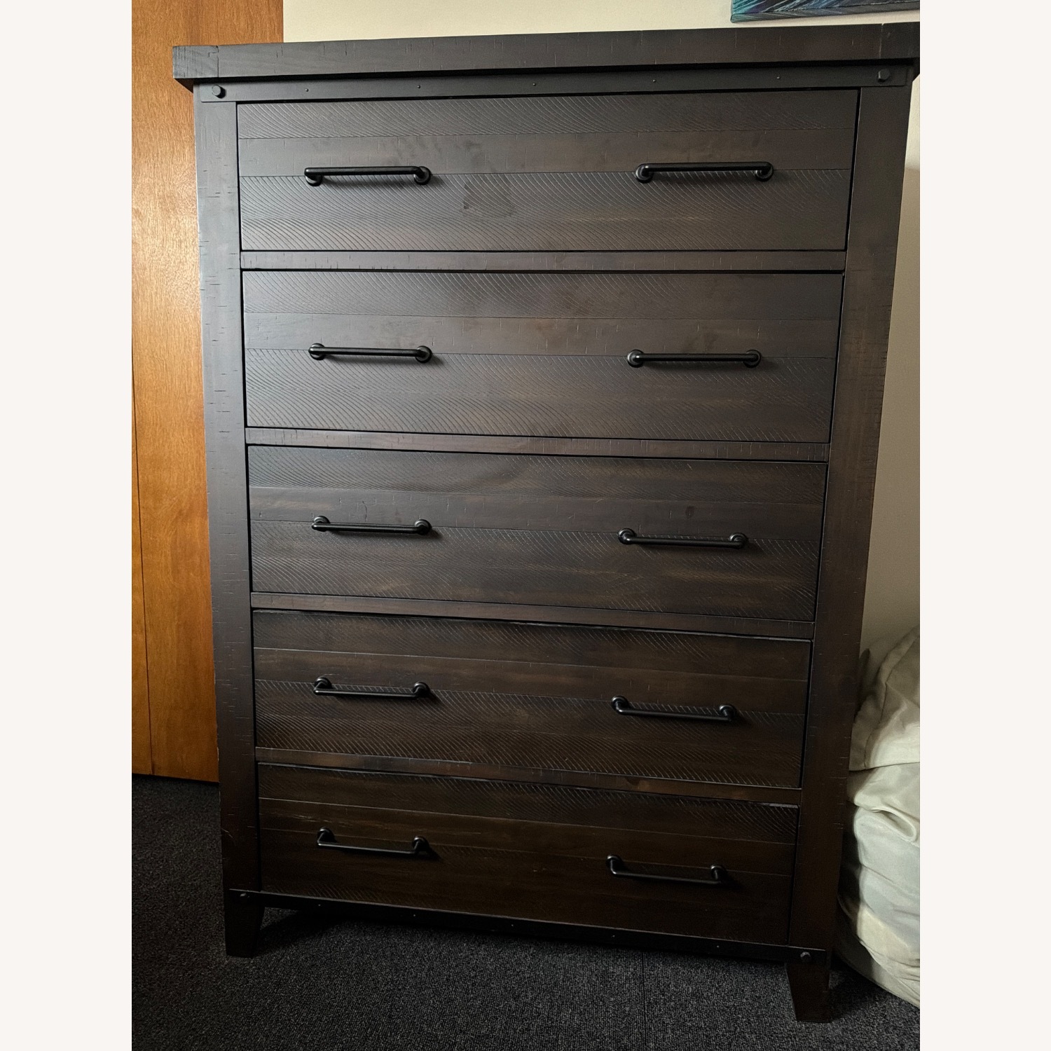 Dark Brown Wood Dresser - image-1